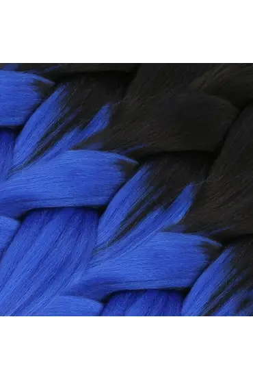 Afrika Örgüsü Ve Rasta İçin Sentetik Ombreli Saç / Siyah / Koyu Mavi Ombreli  