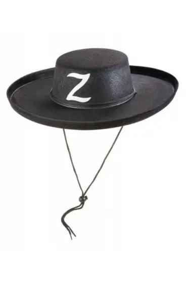 Z Logolu Yetişkin Boy Bağcıklı Zorro Şapkası  