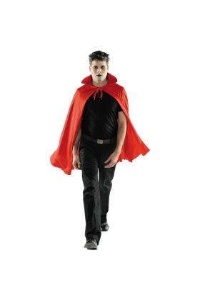 Kırmızı Renk Yakalı Halloween Pelerin 90 cm  
