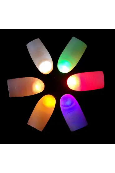 Led Işıklı Renkli Sihirli Parmak Işıklı Parmak Şaka Parmak 1 Adet  