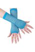 Uzun File Örgü Eldiven Turkuaz Renk  