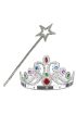 Gümüş Renk Metalize Prenses Tacı ve Metalize Prenses Yıldız Asası   