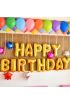 Altın Renk Happy Birthday Folyo Doğum Günü Balonu 35 cm  