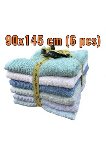 Petek Jakarlı 6'lı 90x145 Banyo Havlusu