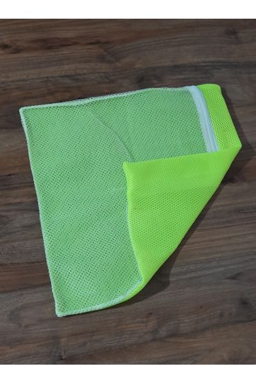 Sarı- Fermuarlı - Hassas Çamaşır Terlik  Ayakkabı Yıkama Filesi Büyük Boy  