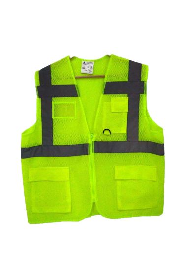 Fileli Cepli Reflektörlü İkaz Yeleği - Mühendis ( XL beden) - Sarı  