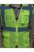 Fileli Cepli Reflektörlü İkaz Yeleği - Mühendis ( XXL beden) - Sarı  