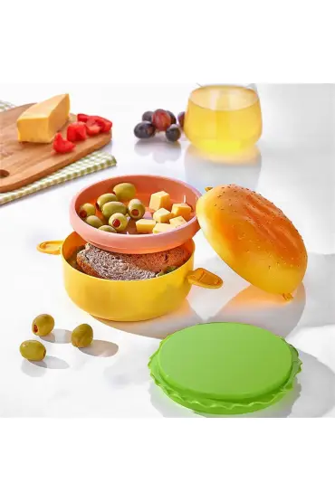 Hamburger Görünümlü Beslenme ve Saklama Kabı  