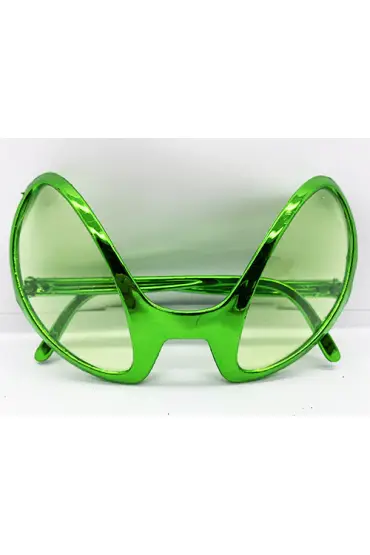 Retro Gözlük - 80 li 90 lı Yıllar Parti Gözlüğü Yeşil Renk 8x13 cm  