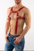  41 Erkek Deri Harness, Erkek Body Harness, Gay İç Giyim - Ürün Rengi:Kırmızı