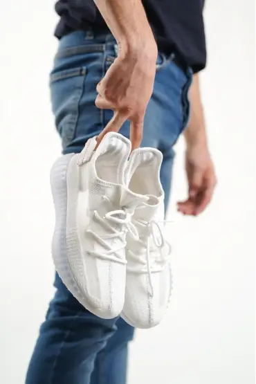  946 Tarz Sneakers Ithal Beyaz Triko Rahat Taban Spor Ayakkabısı