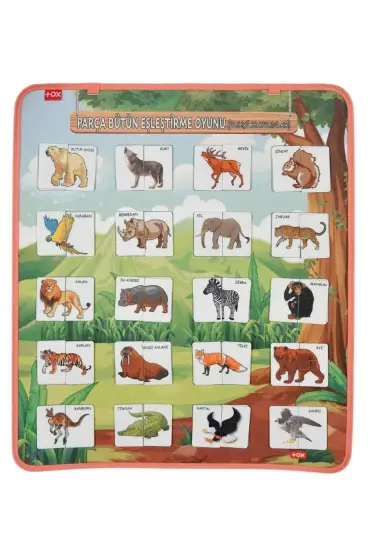  247 Parça Bütün Eşleştirme - Vahşi Hayvanlar Keçe Cırtlı Duvar Panosu , Eğitici Oyuncak