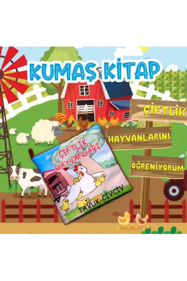  247  Çiftlik Hayvanları Kumaş Sessiz Kitap