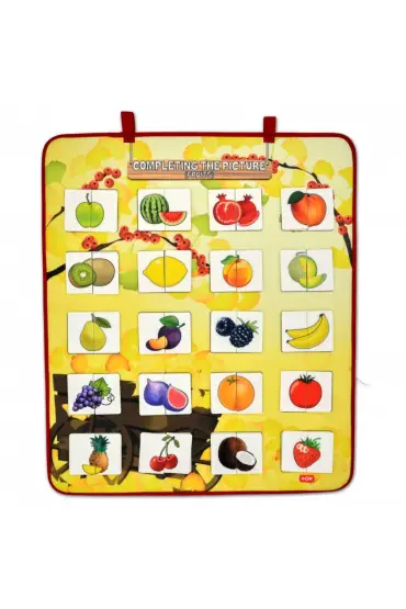  247 İngilizce Parça-Bütün Meyveler Eşleştirme Oyunu Keçe Cırtlı Duvar Panosu , Eğitici Oyuncak