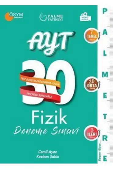  Palme AYT Fizik Palmetre Serisi 30 Deneme