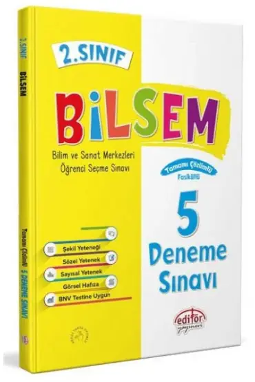  Editör 2. Sınıf Bilsem Çözümlü 5 Deneme Sınavı