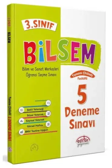  Editör 3. Sınıf Bilsem Çözümlü 5 Deneme Sınavı