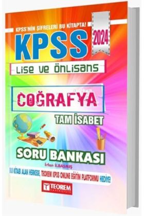  Teorem Yayınları 2024 KPSS Lise Ön Lisans Coğrafya Tam İsabet Soru Bankası