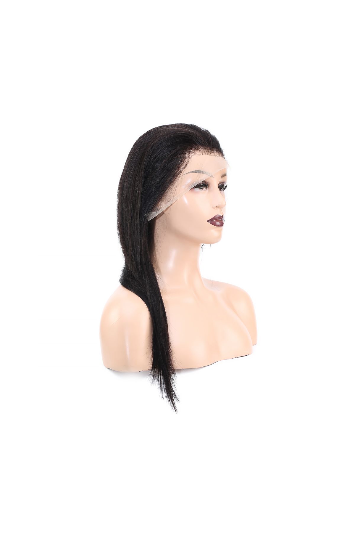 Front Lace Gerçek Tül Peruk Düz / Doğal / 55/60cm