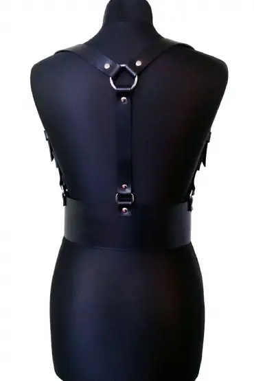  41 Deri Korse Harness, Şık Elbise Kemeri - Ürün Rengi:Siyah