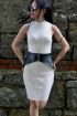  41 Perçin Detaylı Şık Kadın Kemer, Tarz Kadın Kemer, Elbise Üstü Deri Korse Kemer - Ürün Rengi:Siyah