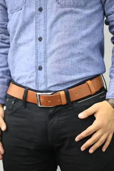  359   Açık Taba Spor Sığır Derisi Kemer