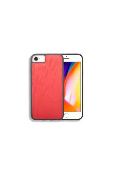  359  iPhone 6 / 6s / 7 için Kırmızı Yol Desenli Deri Telefon Kılıfı