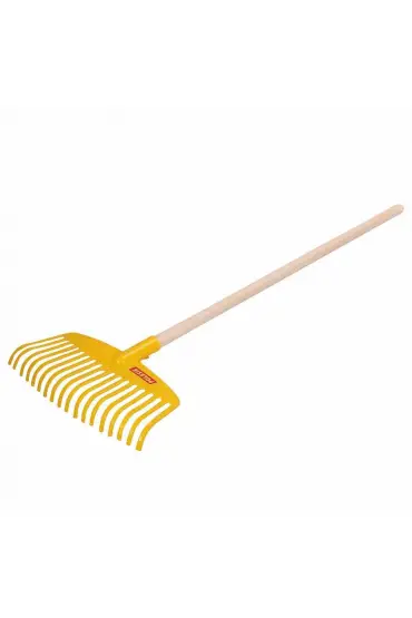 505 Ahşap Saplı Çocuk Bahçe Aletleri Sarı Tırmık