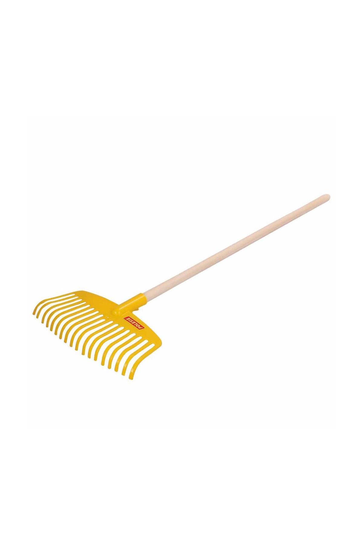 505 Ahşap Saplı Çocuk Bahçe Aletleri Sarı Tırmık