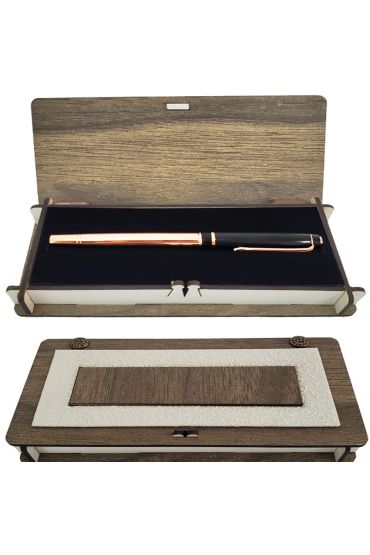  192 Deri Kutulu Bakır Roller Kalem