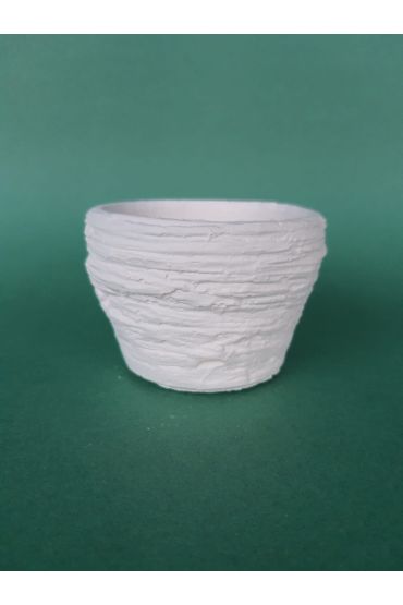  846 Hasır Görünümlü Yuvarlak Sukulent Beton Saksısı