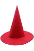 Kırmızı Renk Keçe Cadı Şapkası Yetişkin Çocuk Uyumlu 35X38 cm  
