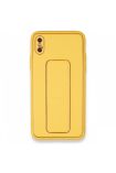  192 İphone X Kılıf Coco Deri Standlı Kapak - Ürün Rengi : Sarı
