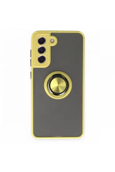  192 Samsung Galaxy S21 Fe Kılıf Montreal Yüzüklü Silikon Kapak - Ürün Rengi : Sarı