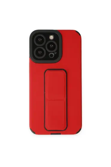  192 İphone 13 Pro Max Kılıf Mega Standlı Silikon - Ürün Rengi : Pudra