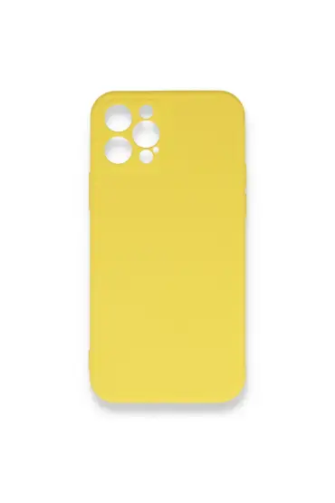  İphone 12 Pro Max Kılıf Nano İçi Kadife  Silikon - Ürün Rengi : Sarı