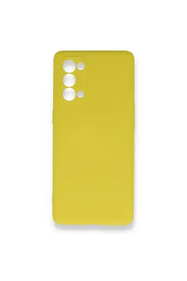  Oppo Reno 5 Kılıf Nano İçi Kadife  Silikon - Ürün Rengi : Sarı