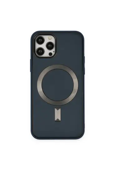 İphone 12 Pro Max Kılıf Coco Deri Magneticsafe Silikon - Ürün Rengi : Siyah