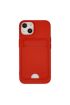  İphone 14 Plus Kılıf Kelvin Kartvizitli Silikon - Ürün Rengi : Kırmızı