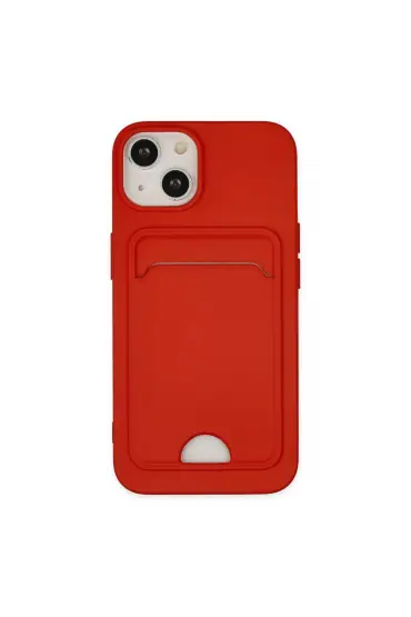  İphone 14 Plus Kılıf Kelvin Kartvizitli Silikon - Ürün Rengi : Kırmızı
