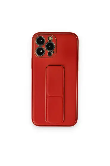  İphone 14 Pro Kılıf Coco Deri Standlı Kapak - Ürün Rengi : Kırmızı