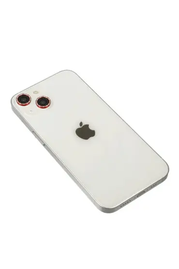  İphone 14 Diamond Kamera Lens - Ürün Rengi : Kırmızı