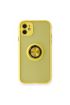  İphone 11 Kılıf Montreal Yüzüklü Silikon Kapak - Ürün Rengi : Sarı