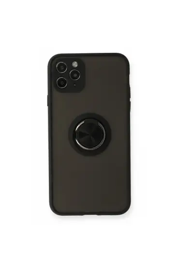  İphone 11 Pro Max Kılıf Montreal Yüzüklü Silikon Kapak - Ürün Rengi : Siyah