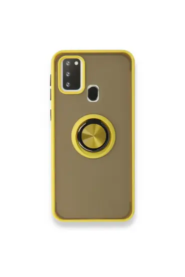  Samsung Galaxy M31 Kılıf Montreal Yüzüklü Silikon Kapak - Ürün Rengi : Sarı