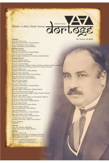 Dörtöğe Felsefe ve Bilim Tarihi Yazıları Hakemli Dergi Yıl:12 Sayı:23