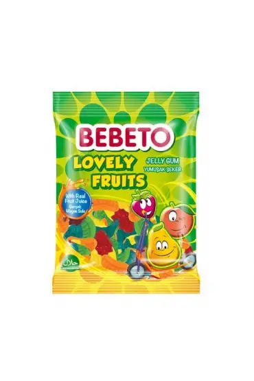 Bebeto Jelibon Lovely Fruits Yumuşak Şeker x 12 Adet  