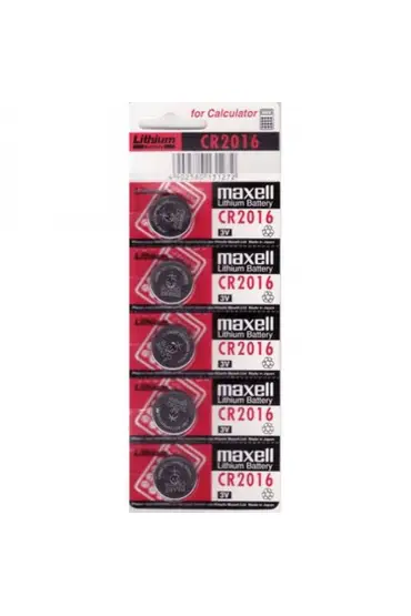 Maxell CR2016 3V Lityum Düğme Pil 5'li Paket