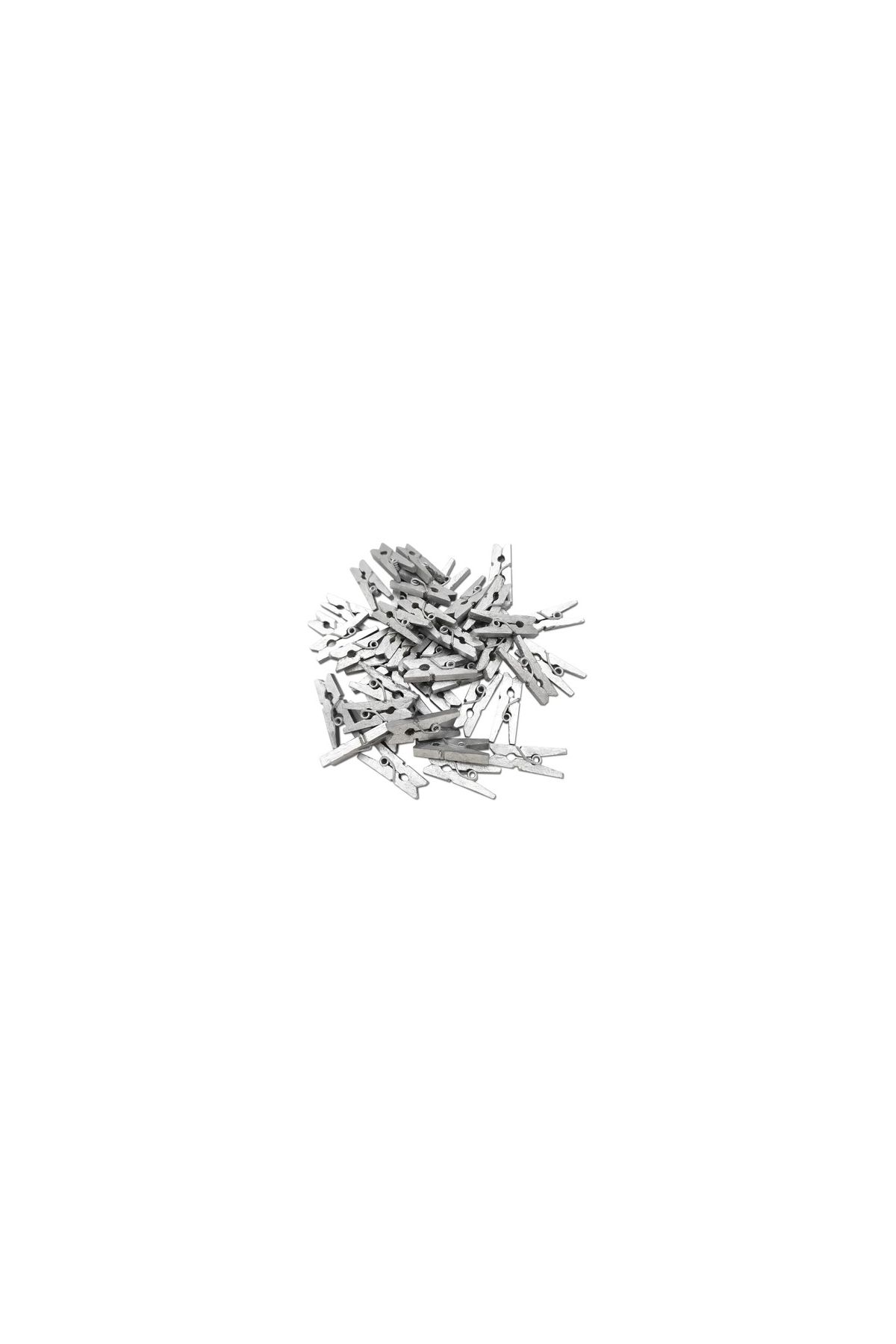 100'lü Gümüş Ahşap Mandal 2.5cm (10'lu Paket-1000 Adet)
