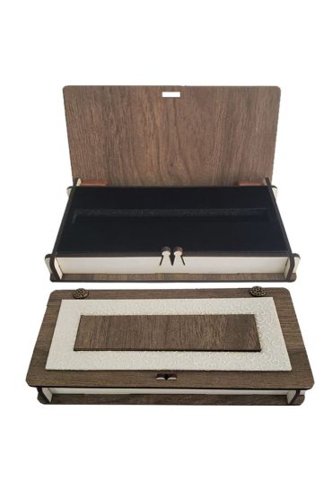 Deri Ahşap Süngerli Kalem Kutusu